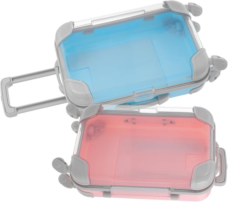 صناديق أمتعة بلاستيكية صغيرة 2 قطعة، منظف تخزين الرموش المحمول للسفر، تصميم محاكاة الماكياج، خفيف الوزن وسهل التنظيف - Image 1